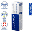 Load image into Gallery viewer, Curaprox Aligner Foam packaging with icons showing benefits: supports orthodontic care, promotes oral health through enzymes, and is Swiss made for premium quality. The box highlights its hydroxyapatite formula for protecting and remineralising teeth. CURAPROX branding is prominently displayed.