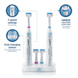 Load image into Gallery viewer, Triple Bristle Sonic Duo electric toothbrush set with charging station and brush heads on a white background