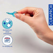 Load image into Gallery viewer, Curaprox CPS Prime turquoise Curaprox interdental brush. Icons highlight that the product is developed with dental professionals and intended for everyday use. Curaprox logo displayed on the right.