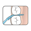 Load image into Gallery viewer, TePe EasyPick™ Blue cleaning between teeth illustration.