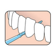 Load image into Gallery viewer, TePe EasyPick™ Blue cleaning between teeth illustration.