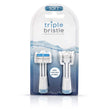 Load image into Gallery viewer, Triple Bristle Sonic Premium Replacement Brush Heads Soft Blue, Pack of 2, with extra soft nylon bristles and blue indicator for replacement.