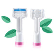 Load image into Gallery viewer, Triple Bristle Sonic Premium Replacement Brush Heads PINK, Pack of 2 with extra soft nylon bristles and blue indicator bristles.