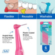 Load image into Gallery viewer, TePe interdental brush set with features highlighted on a blue background
