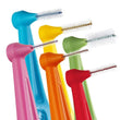 Load image into Gallery viewer, Close up of Tepe Angle Interdental brush heads in multiple colour coordinated sizes.
