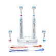 Load image into Gallery viewer, Triple Bristle Sonic electric toothbrush set with multiple brushes and a stand on a white background
